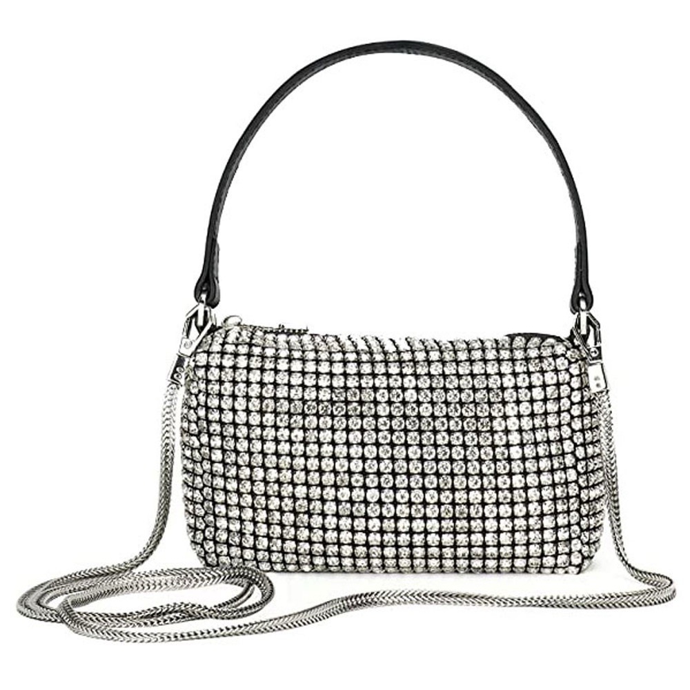 (Genuine Leather) Montana West Sparkly Rhinestone Bling Crossbody Handbag Purse